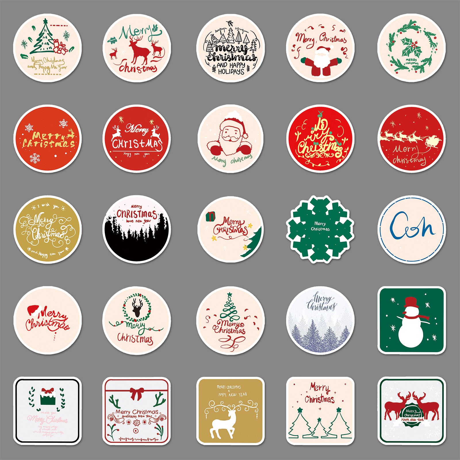 Wholesale 50pcs/ pack Christmas Graffiti Personality Cartoon Holiday Sticker