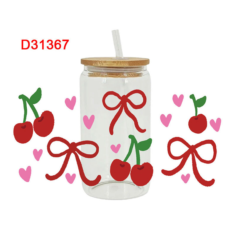 Wholesale Colorful Cherries 16oz Cup UV DTF Wrap