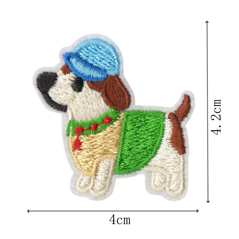 Wholesale 9 Piece Cartoon Dog Embroidery Patch Set DIY Craft Supply With Heat Melt Glue For Clothing Bags Towels Party Favors