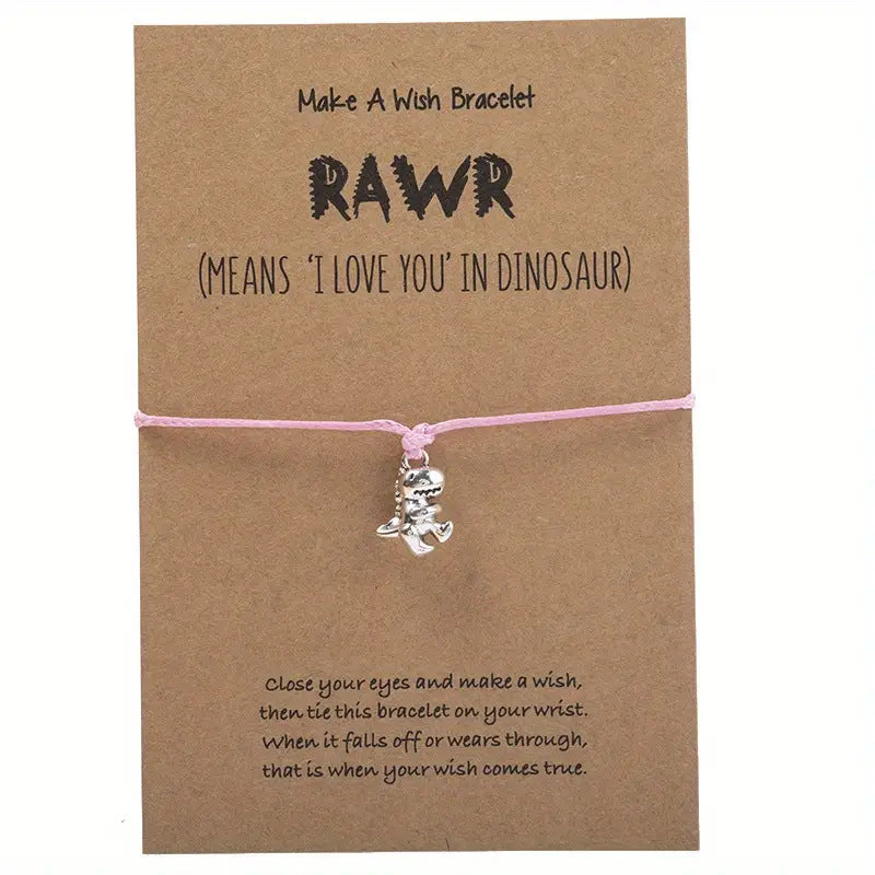 Wholesale Animal alloy pendant with adjustable hand woven bracelet