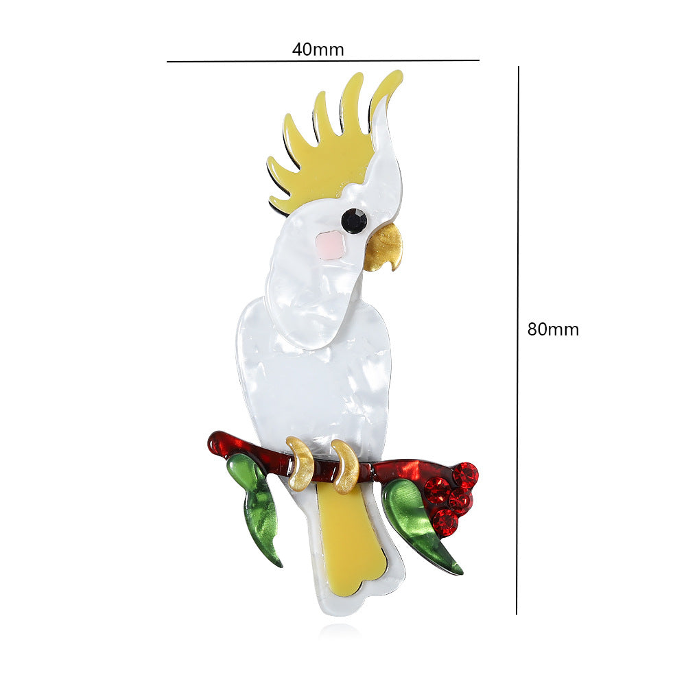 Wholesale Parrot Acrylic Cartoon Animal Brooch