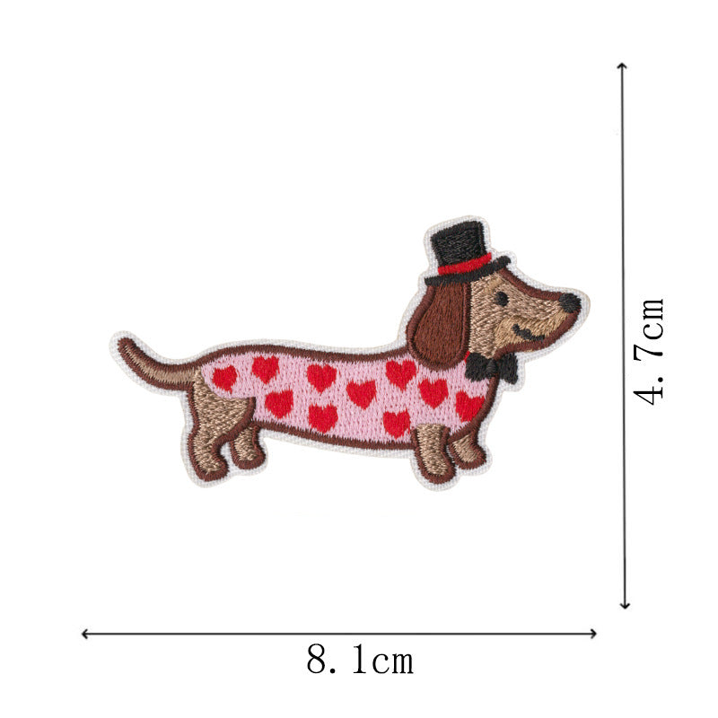 Wholesale Modern Dachshund Embroidered Patch Set 10 Pieces Cute Iron On Appliques For Sweatshirts Backpacks Coats DIY Craft Supply