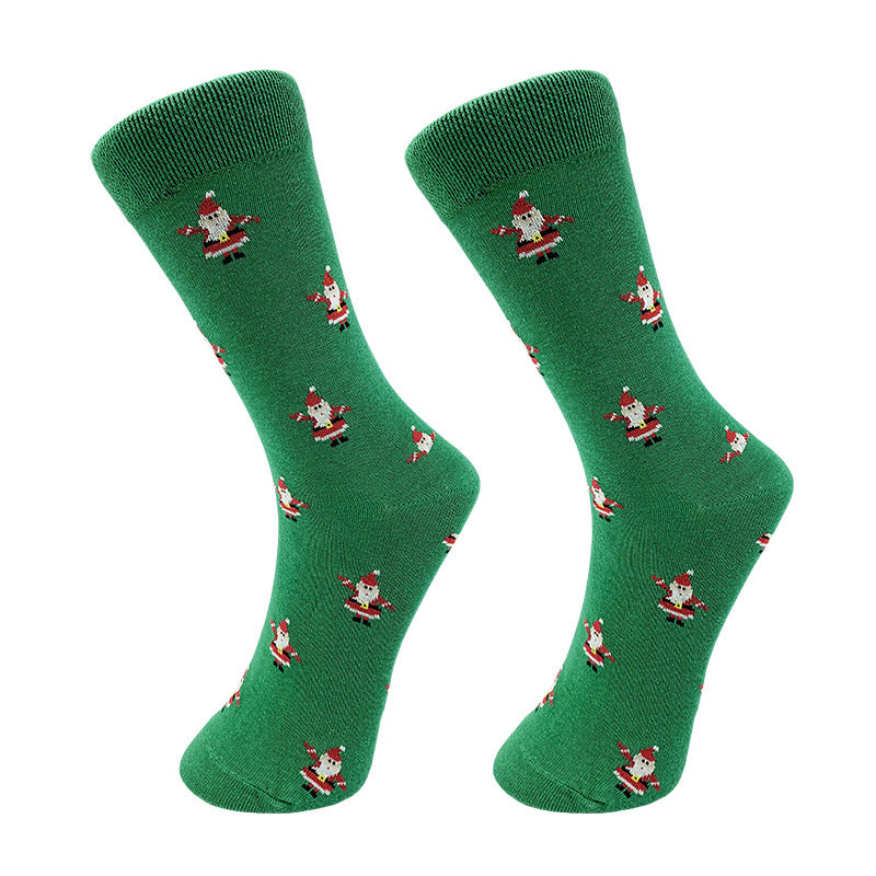 Wholesale European and American Santa Claus Mid Tube Personalized Cotton Reindeer Trendy Socks