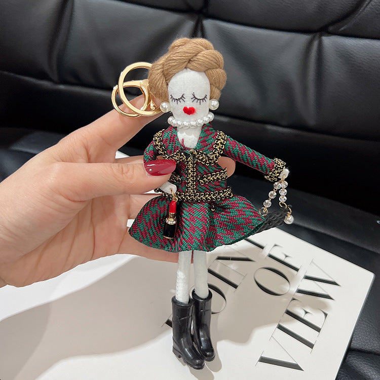 Wholesale Little Top Hat Set Girl Fabric Keychain