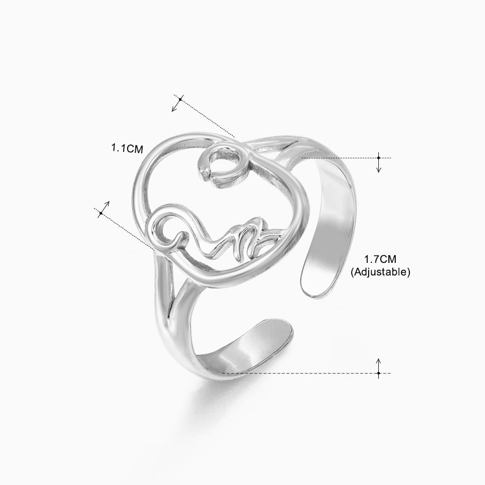 Wholesale Stainless Steel Geometric Oval Ring