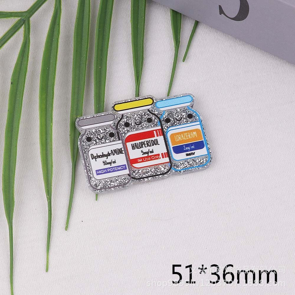 Wholesale 10PCS FlatBack Cartoon Acrylic Pins Cute DIY Patch Accessories