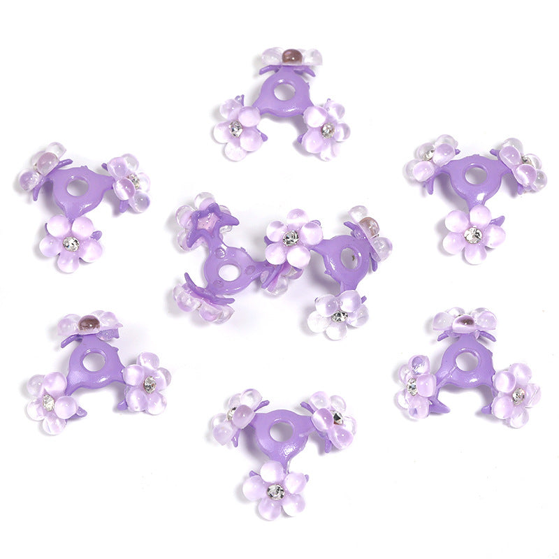 Wholesale 30pcs Heavy Point Drilled Resin Flower Center Hole Receptacle Acrylic Beads Spacer