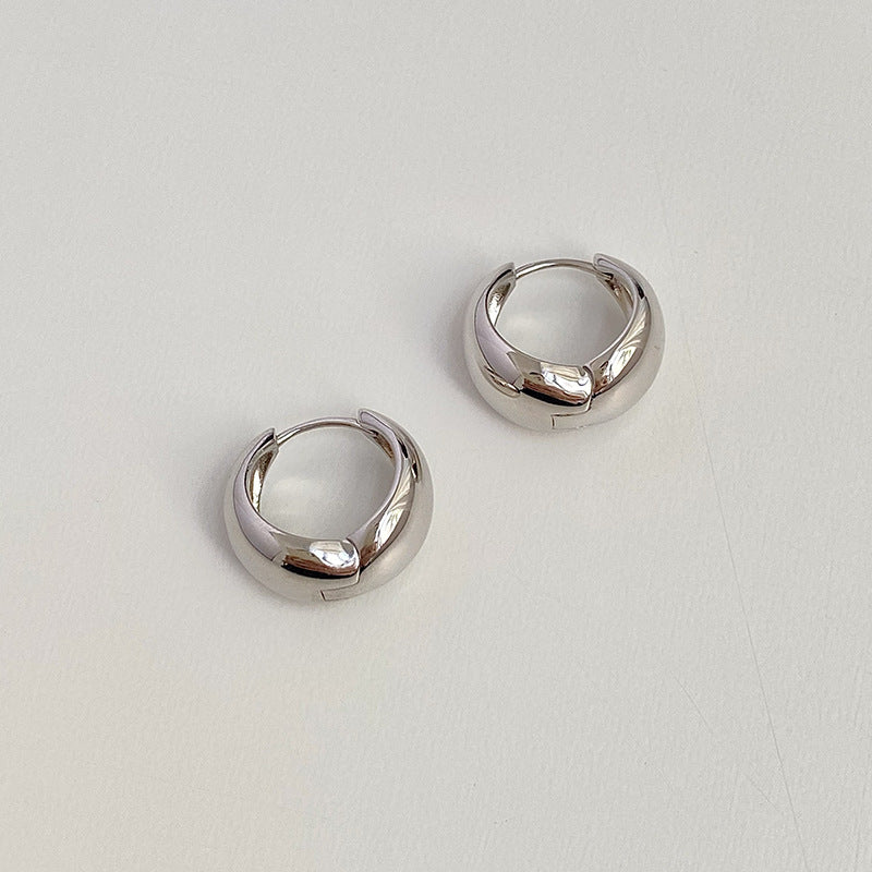 Wholesale Simple oval silver needle earrings