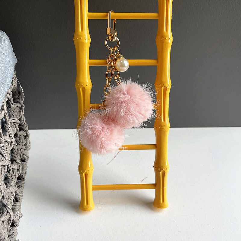 Wholesale Cute Pearl Candy Plush Ball Bags, Keychain Pendants