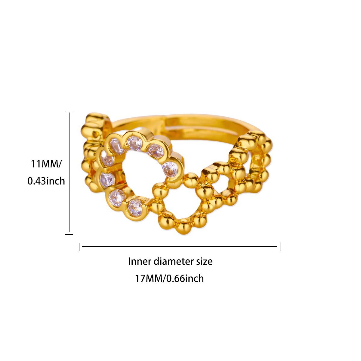 Wholesale Copper inlaid zircon full diamond open ring