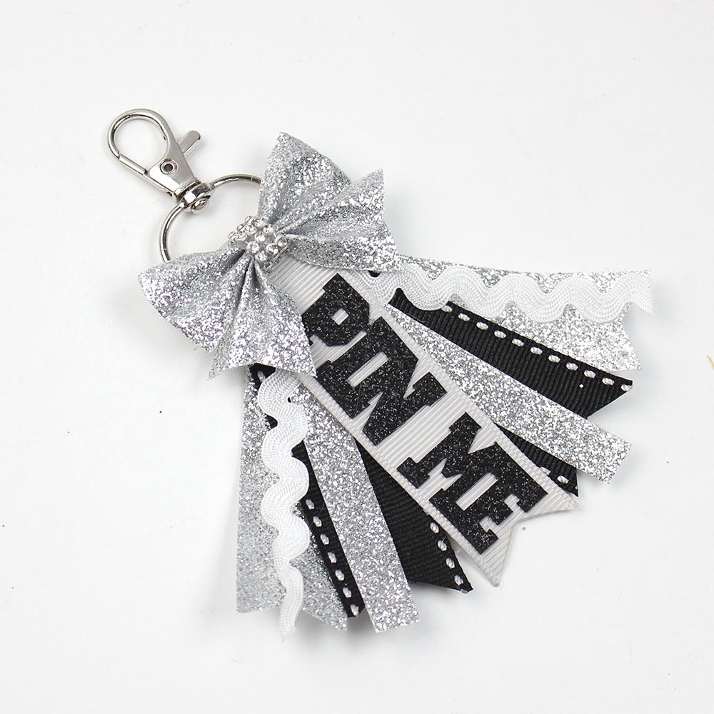 Wholesale 5pcs Teen Cheerleader Bow Lanyard Ribbon Keychains