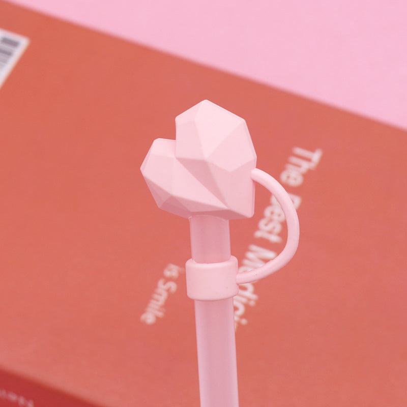 Wholesale straw cap 10mm Valentine's Day love straw cap straw stopper universal personality straw dust cap cross-border