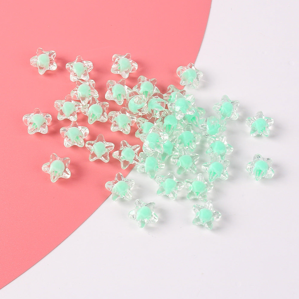 Wholesale 20pcs Transparent Colorfulful Five-Pointed Star Acrylic DIY Beads