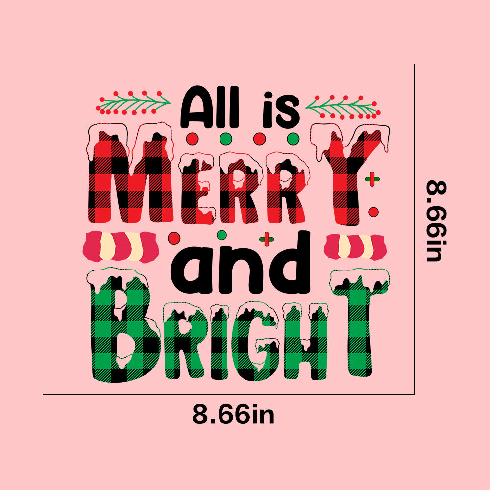 Wholesale  10pcs/pack Christmas pattern T-shirt heat transfer UV DTF ready-to-use transfer stickers