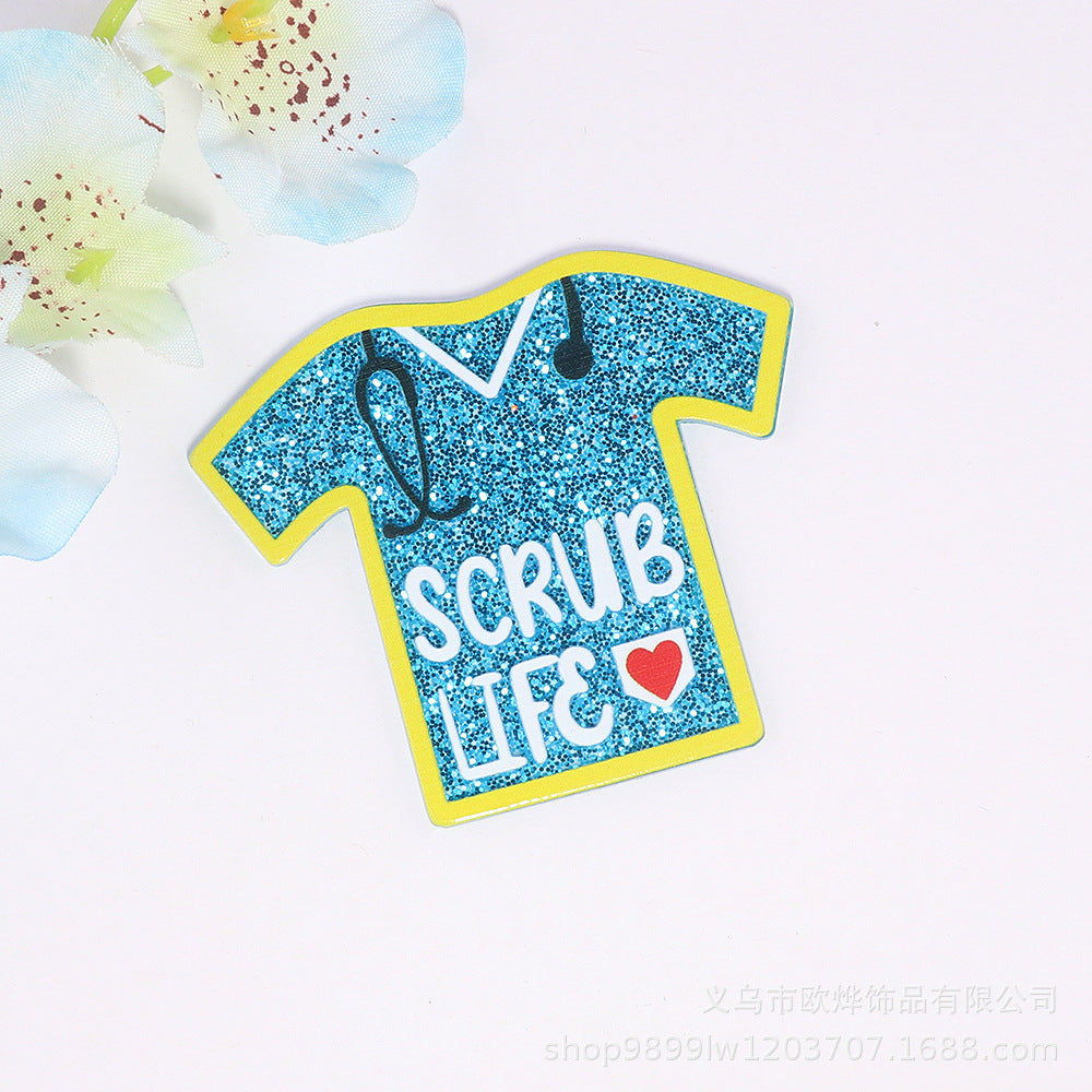 Wholesale 10PCS Loose Powder Cartoon Nurse Clothes Jewelry Acrylic Accessories