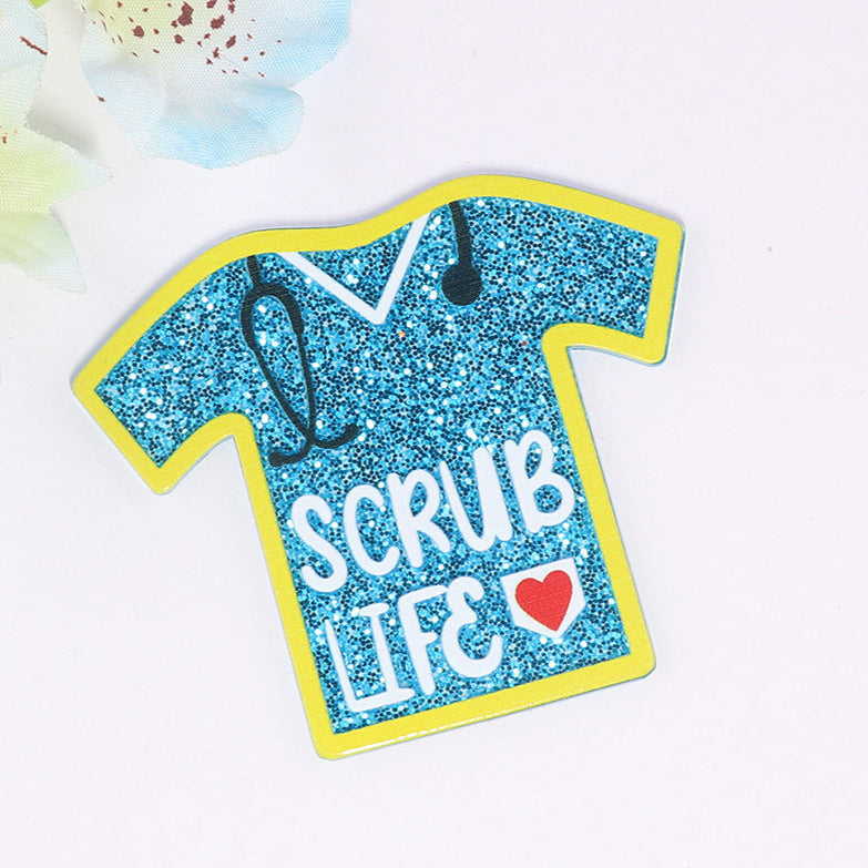 Wholesale 10pcs cartoon nurse clothes letter bag jewelry acrylic pin cute DIY patch accessories