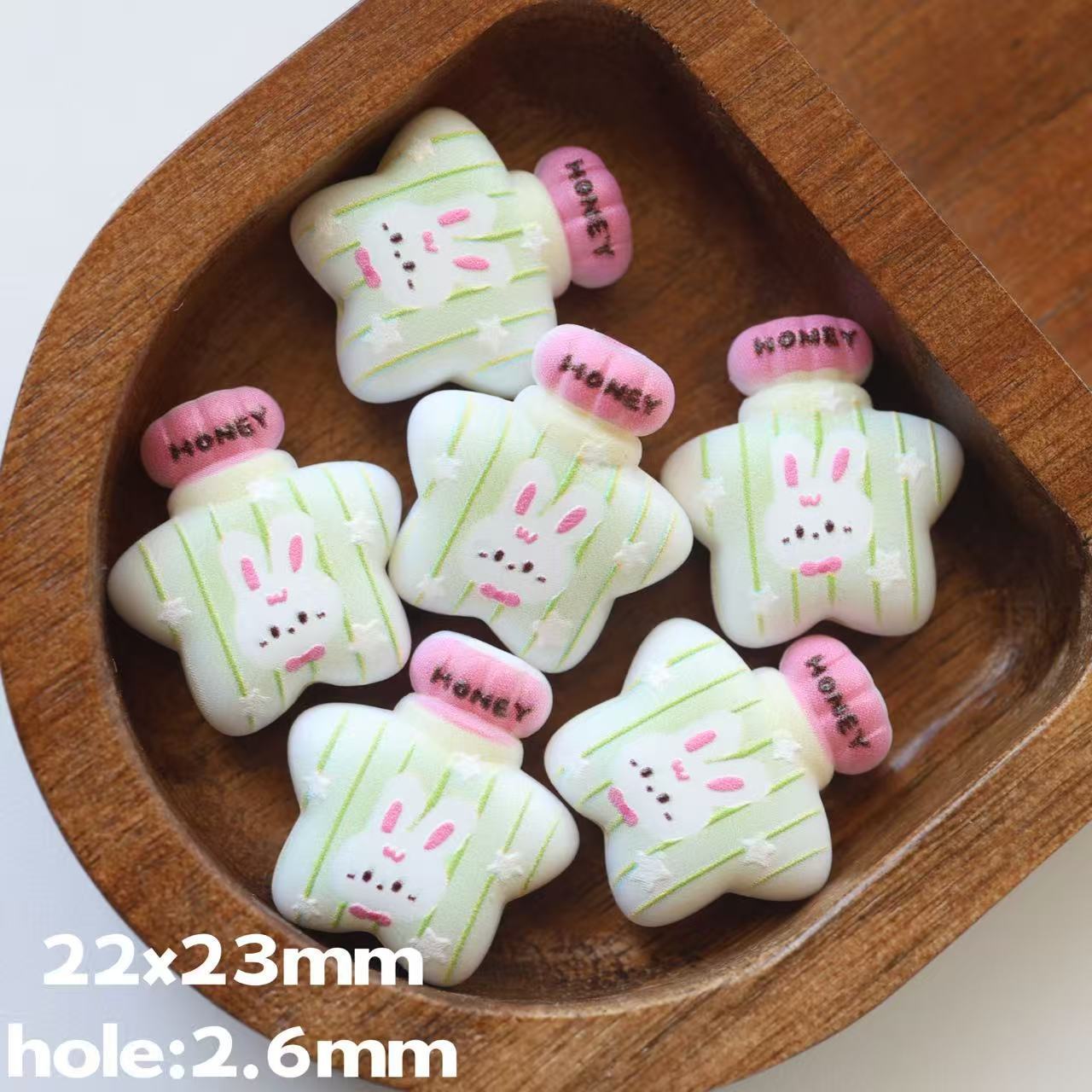Wholesale 10pcs Wishing bottle embossed printed frosted star bottle DIY beads