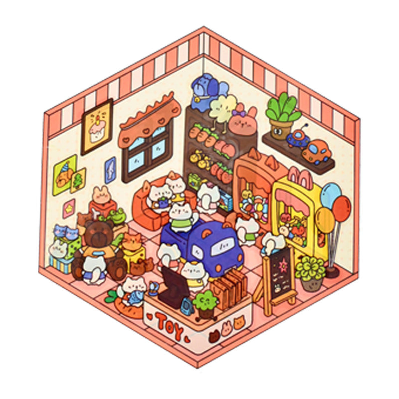 Wholesale decompression miniature scene 2.5D sticker refrigerator magnet