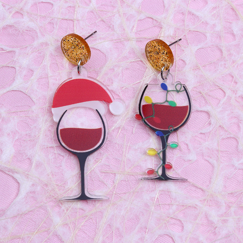 Wholesale Christmas Asymmetric Stud Earrings