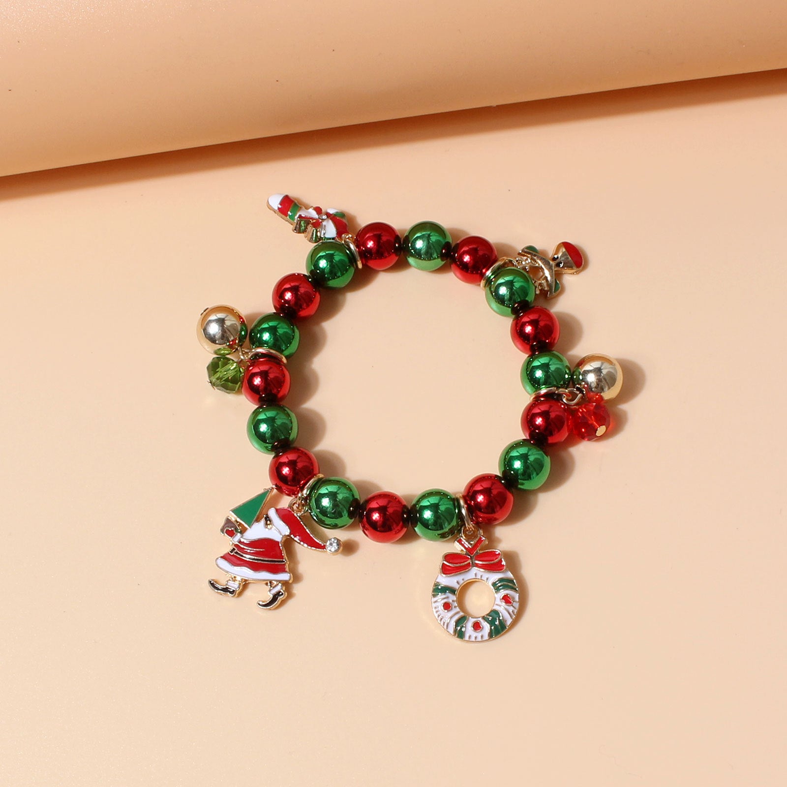 Wholesale Christmas Colorful Beads Beaded Ornament Bracelet