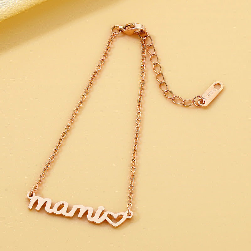 Wholesale Mother's Day Titanium Heart-shaped Necklace Gift Set