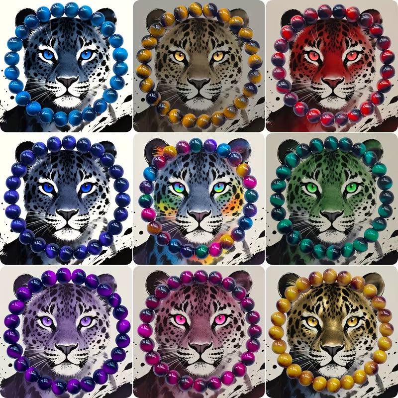 Wholesale Green Purple Sapphire Blue Red Rose Red Gold Lake Blue Yellow Tiger Eye Bracelet