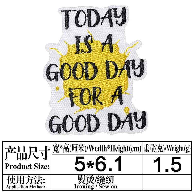 Wholesale Inspirational  encourages English embroidery DIY Patches