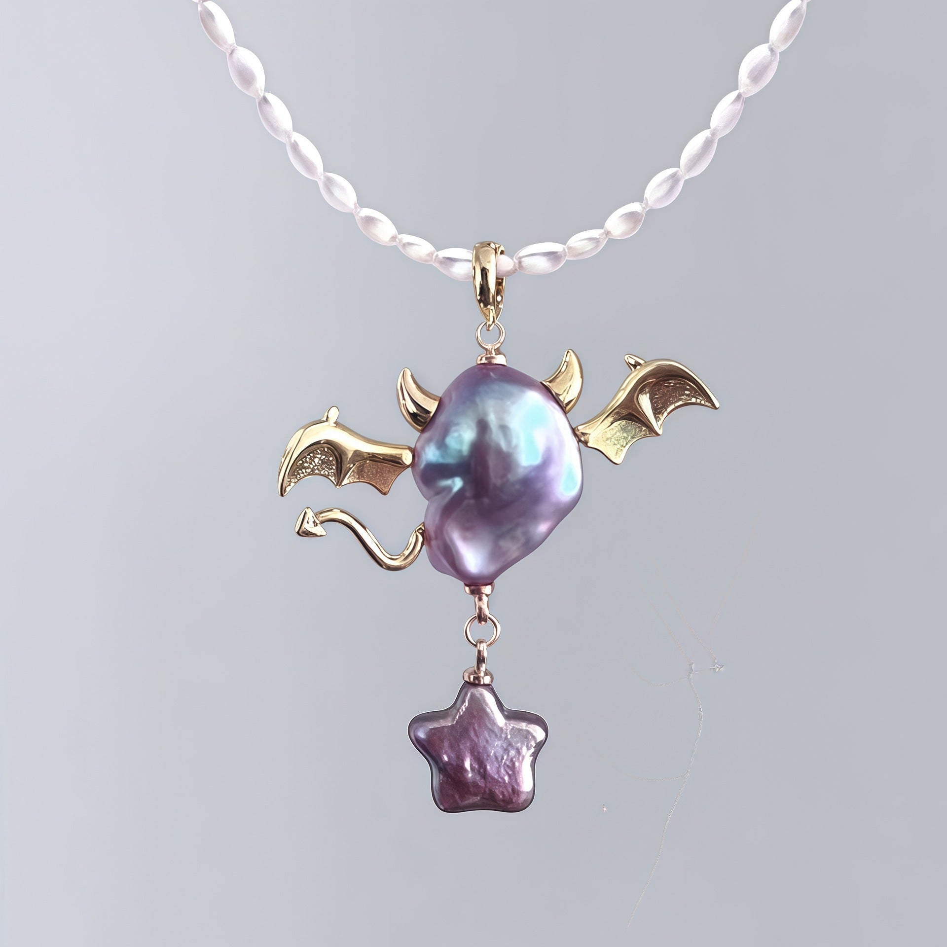Wholesale Pearl Love Wings Devil Angel Alien Star Pendant