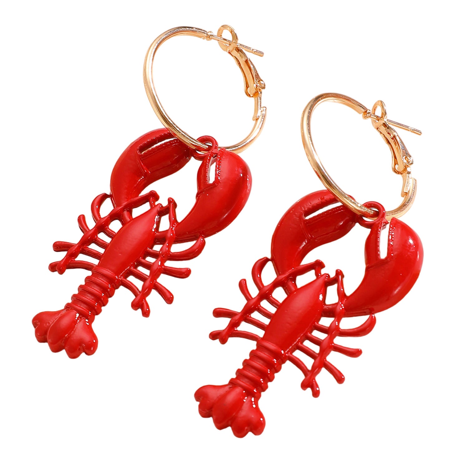 Wholesale Red Lobster Blue Crab Drop Earrings Women Beach Ocean Vacation Style Zinc Alloy Jewelry Fashion Accessory