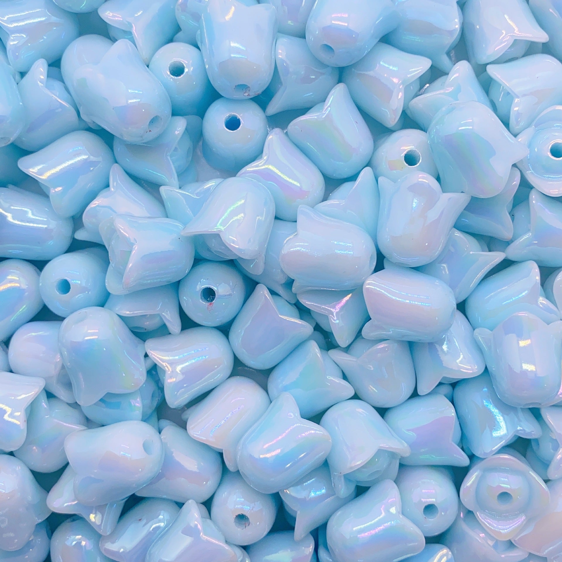 Al por mayor 10 piezas de 10 piezas/paquete acrílico UV luminoso luminoso de dos colores de las cuentas del valle