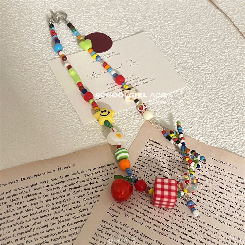 Wholesale Red M bean balloon dog pendant necklace