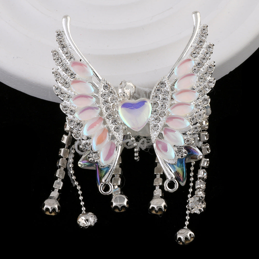 Wholesale 2pcs Heavy Industries Pearl Tassel Butterfly Diamond Ball Can Thread Straight Hole Beads DIY Beads