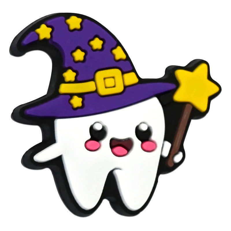 Wholesale   Random 100pcs/pack Cute Cartoon Tooth Series Beads Focal Beads