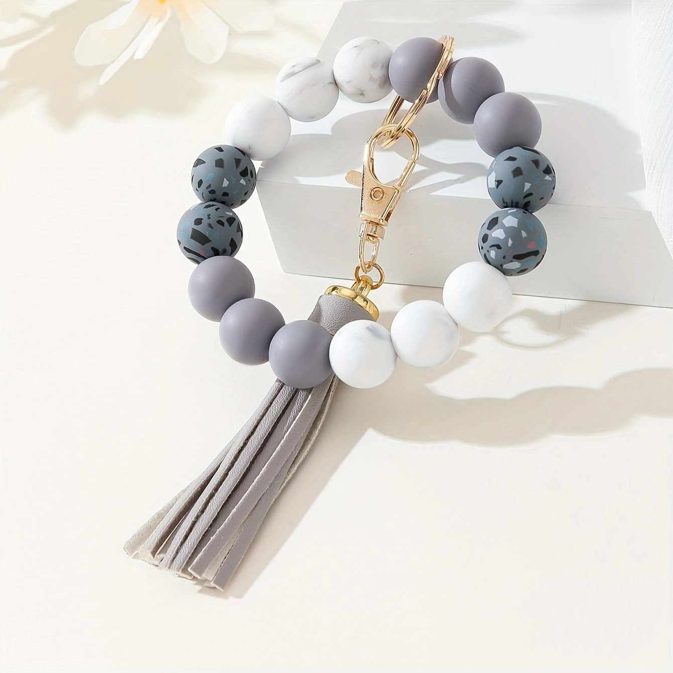 Wholesale Camouflage water-transfer silicone wrist bracelet key ring