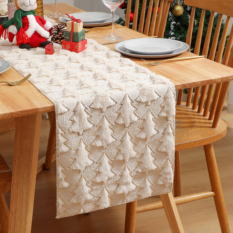 Wholesale Christmas Quilted Sequin Table Flag Tablecloth Christmas Party Decoration Shopping Mall Layout Tablecloth