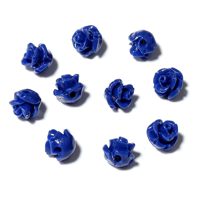 Wholesale 30pcs Colorful Lacquer Carving Powder Pressed Stereo Beads