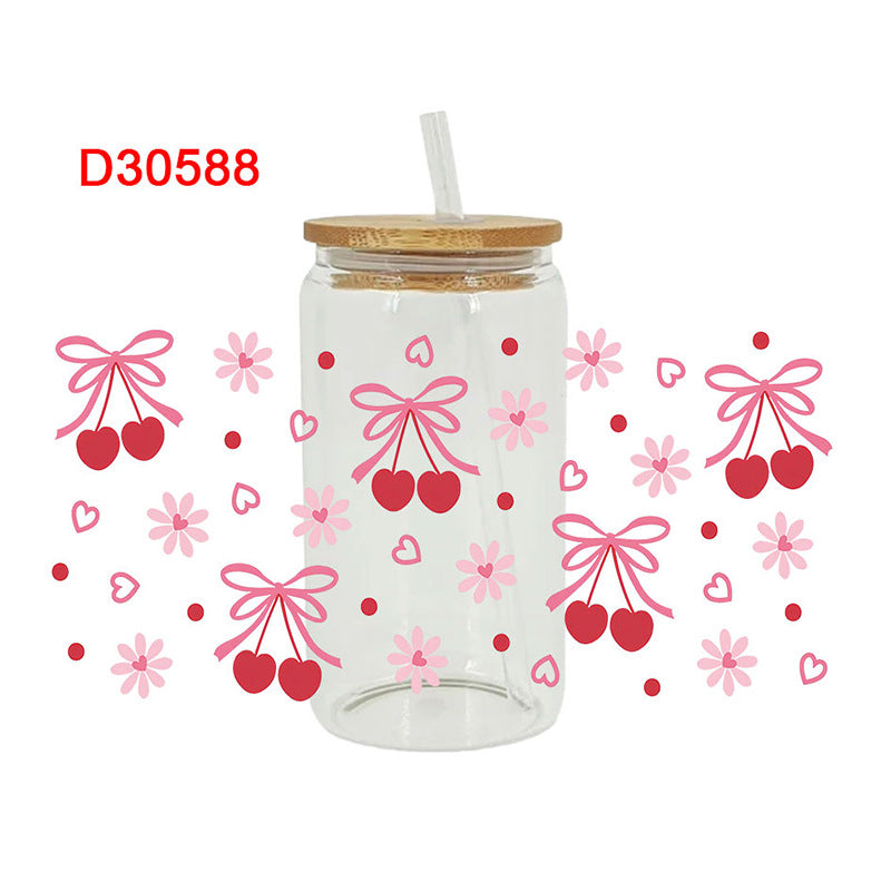 Wholesale Colorful Cherries 16oz Cup UV DTF Wrap