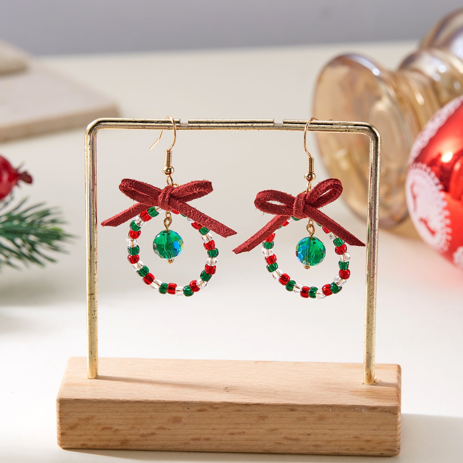 Wholesale Colorful Christmas Dopamine  Hoop Earrings