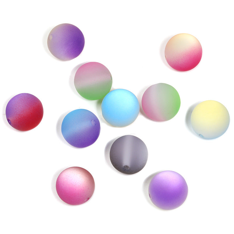 Wholesale 100pcs Matte Two-Color Resin Cat's Eye Beads