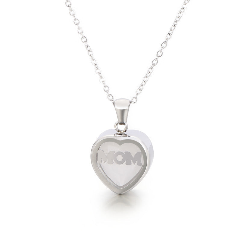 Wholesale new mother's day gift stainless steel heart-shaped necklace