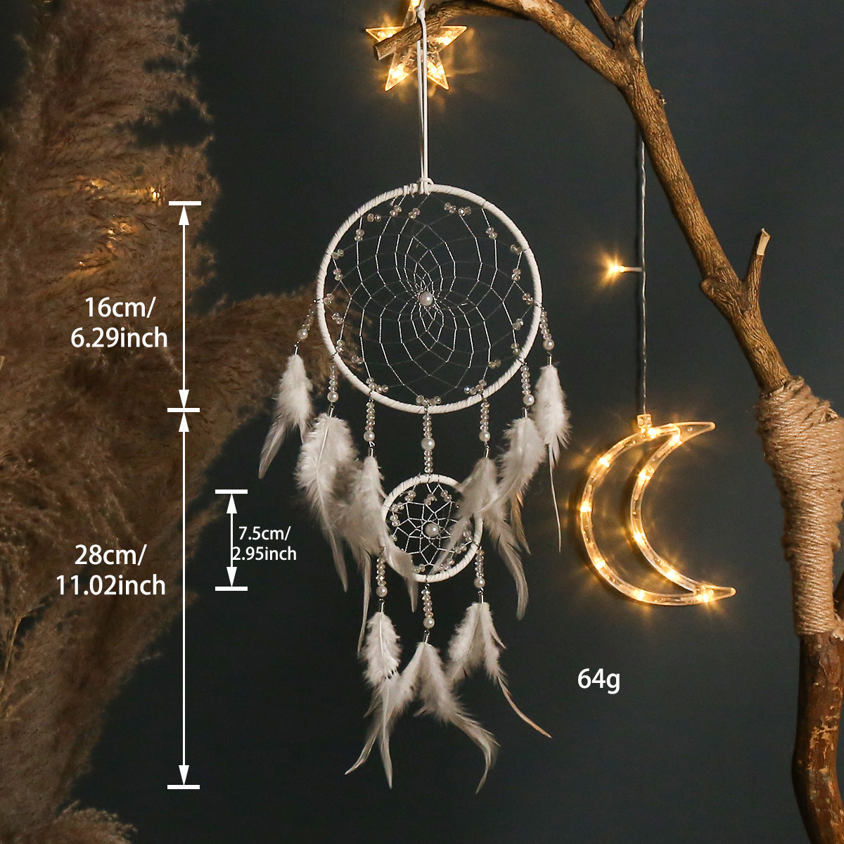 Wholesale Grey Two-Ring Home Dream Catcher