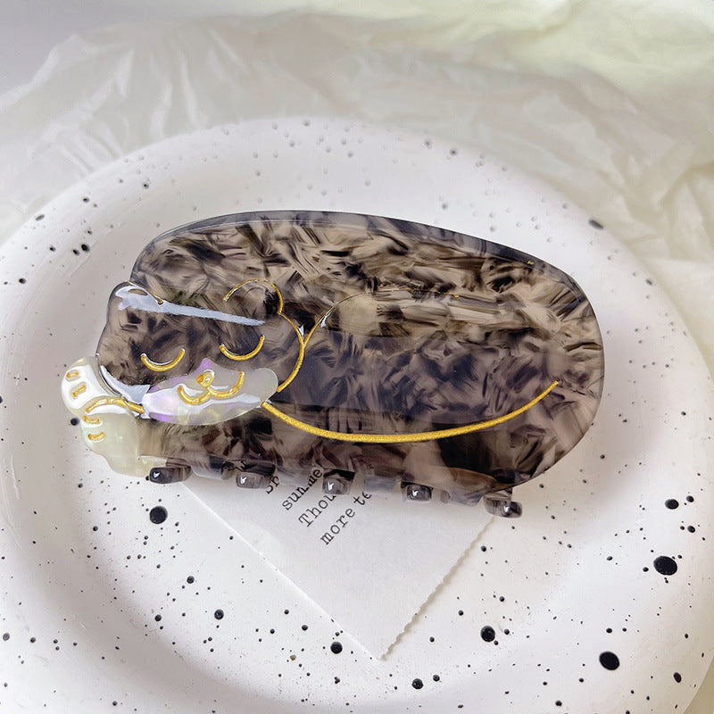 Wholesale Tortoiseshell Siamese Orange Cat Acetate Hairpin Catch