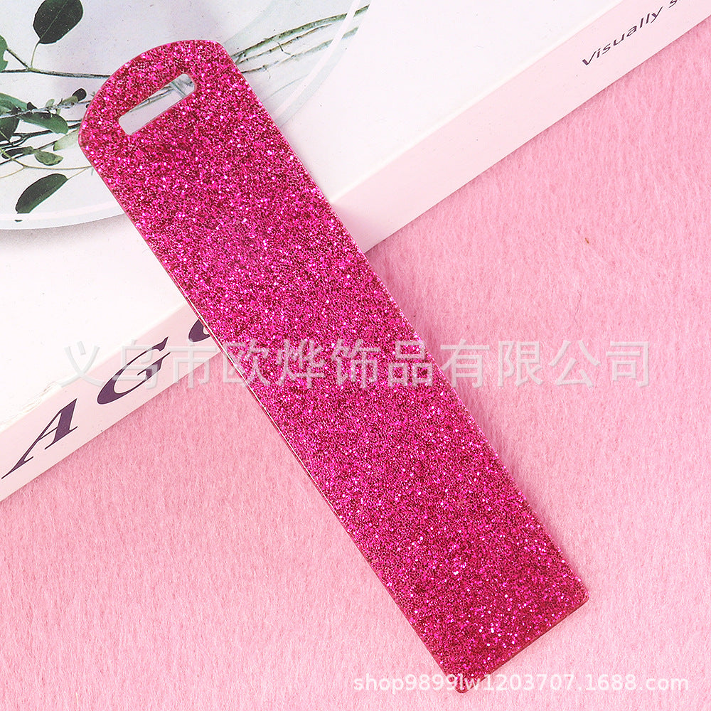 Wholesale 10pcs New Blank Glitter Acrylic Bookmark Di Pendant Card Bookmark