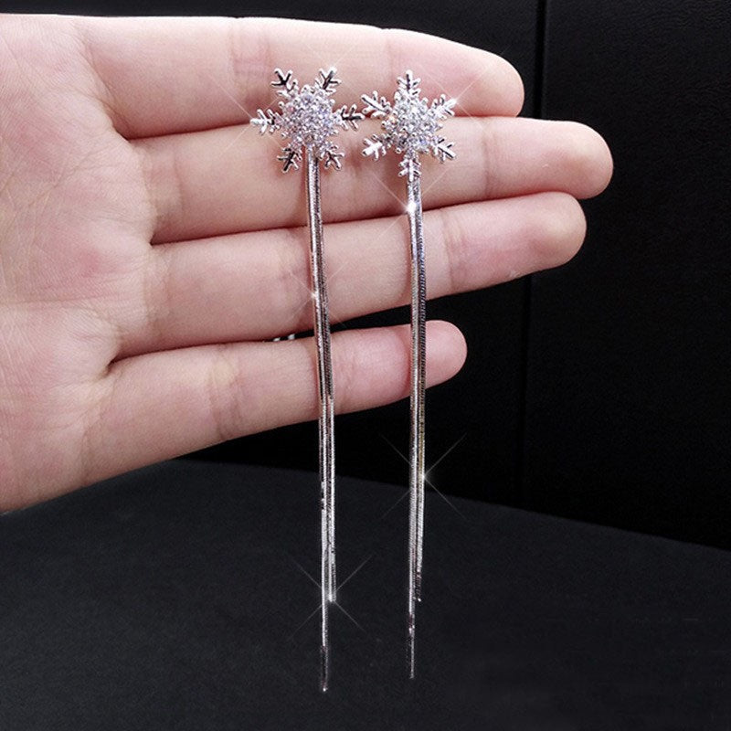 Wholesale Temperament long round face slim galaxy tassel earrings