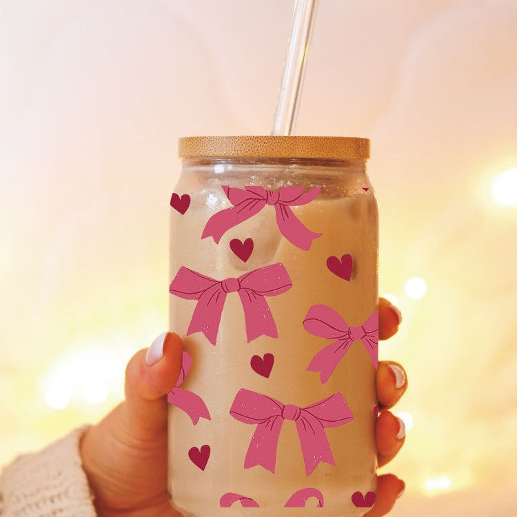 Wholesale Colorful Bow 16oz Cup UV DTF Wrap