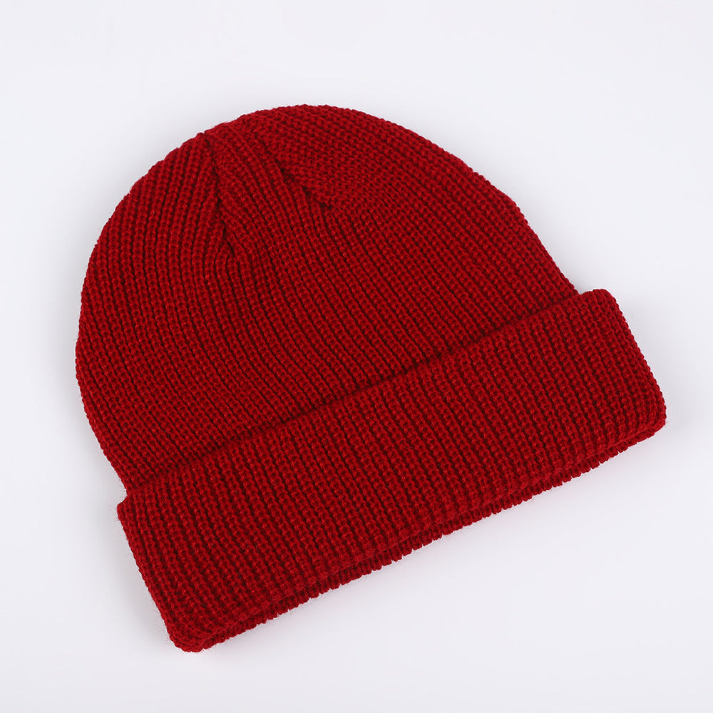 Wholesale Round Top Solid Color Knitted Melon Pea Hat