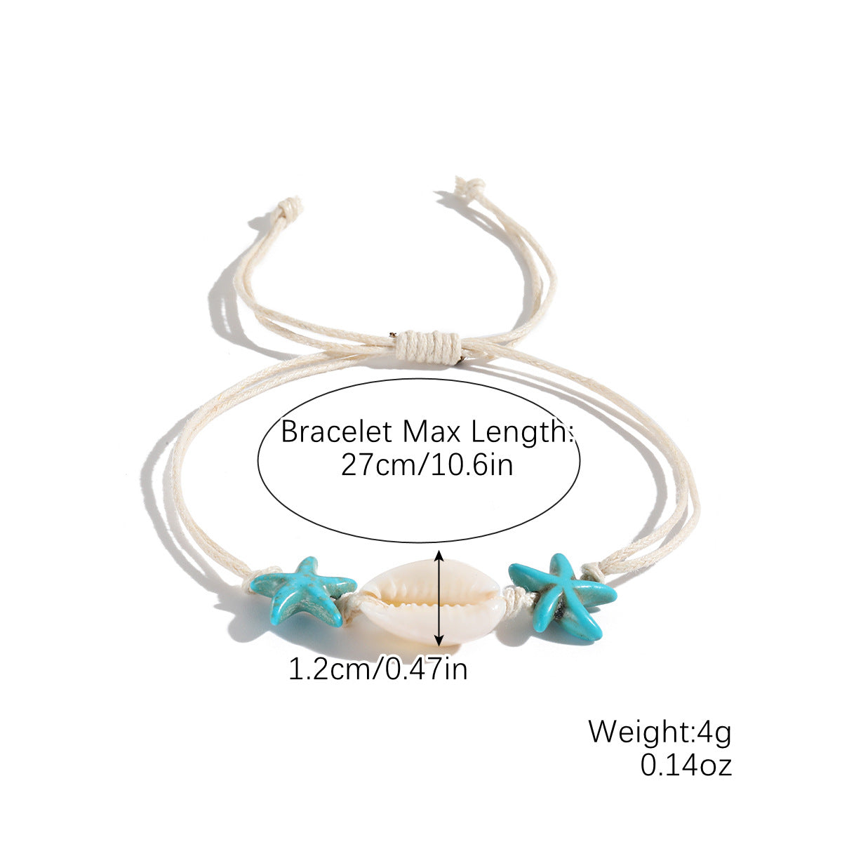 Wholesale Bohemian Handwoven Shell Starfish Knotted Bracelet