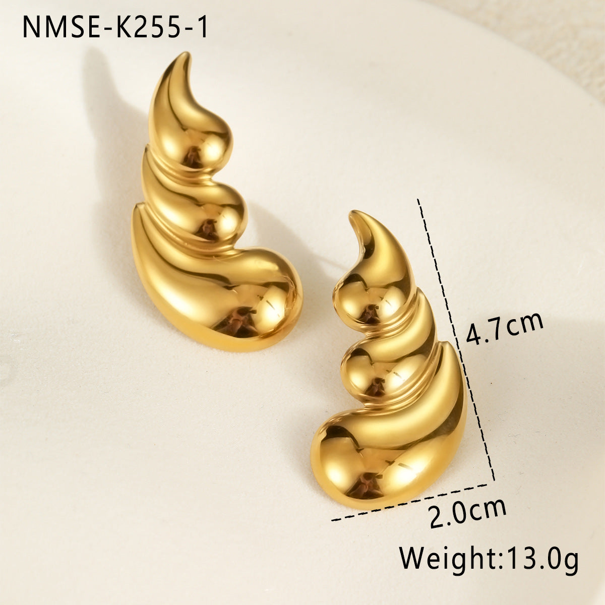Wholesale  Asymmetric heart-shaped circle Stainless Steel Earrings