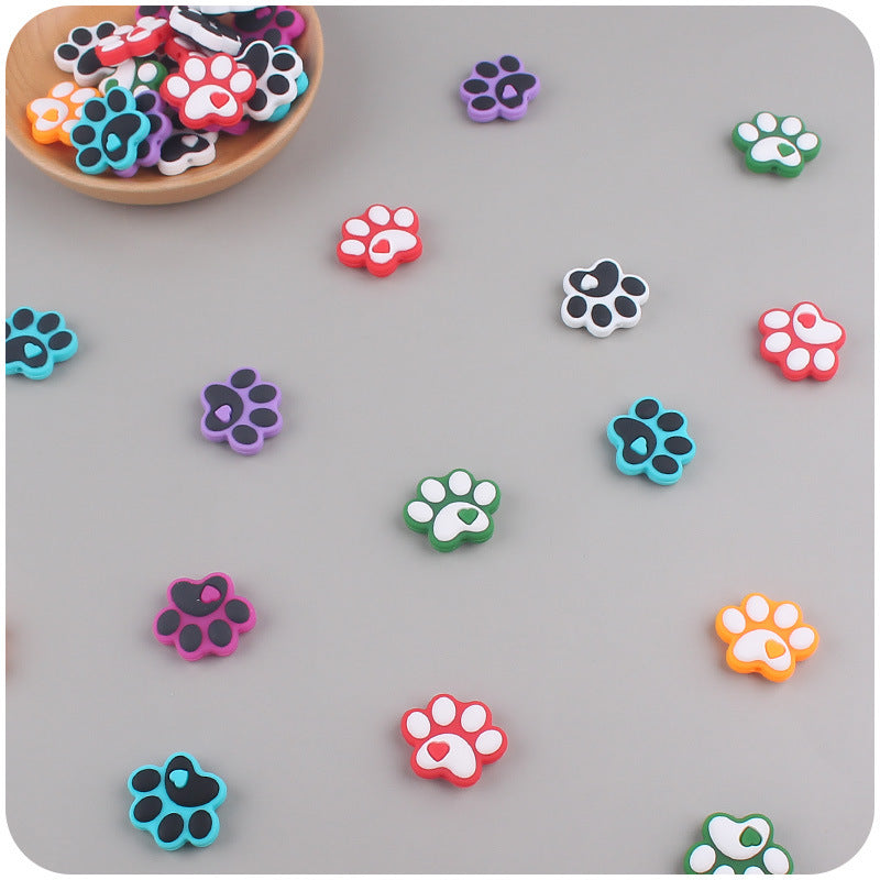 Wholesale of 3PCS Cartoon Dog Paw Silicone Focal Beads