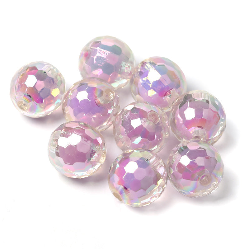 Wholesale Multi Faceted Acrylic Beads Electroplating Illusion Beads DIY Bead Accessories